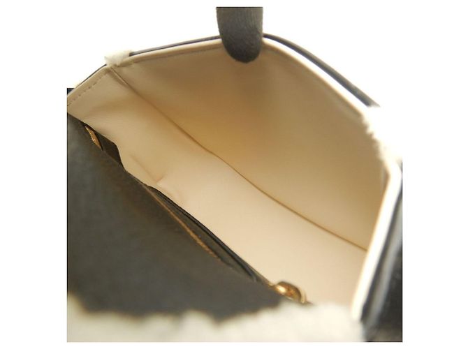Borsa a tracolla Louis Vuitton LV Pont Neuf Soft PM in shearling di vitello Nero Bianco - vista 20