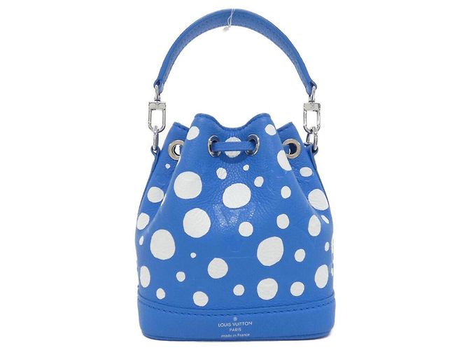 Borsa a Spalla Louis Vuitton Monogram Empreinte Nano Noe Bianco Blu - vista 2