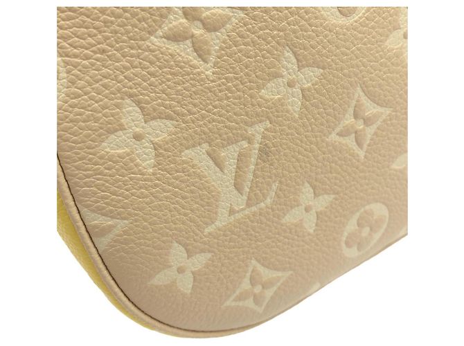 Borsa a Spalla Louis Vuitton Monogram Empreinte Bagatelle Beige - vista 4