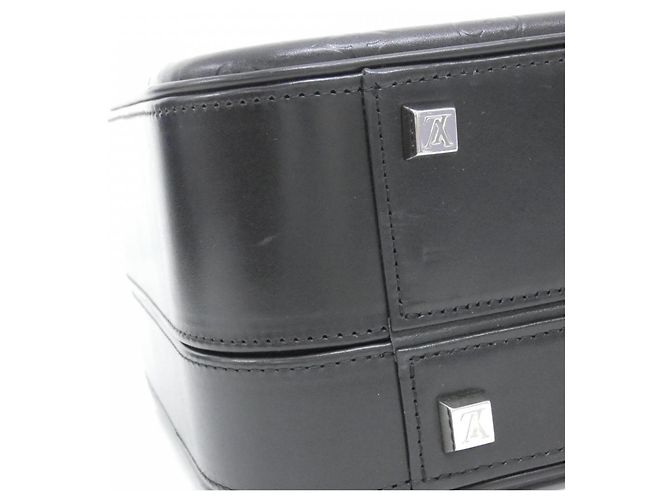 Borsa Louis Vuitton Monogram Glace Valisette MM Nero - vista 2