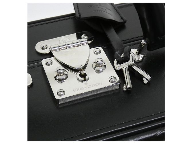 Borsa Louis Vuitton Monogram Glace Valisette MM Nero - vista 7
