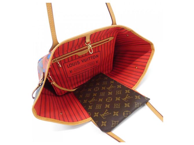 Borsa Louis Vuitton Monogram Summer Jungle Dot Neverfull MM Marrone Rosso - vista 8