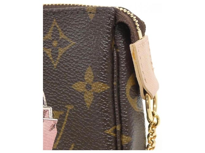Louis Vuitton Monogram Mini Pochette Accessoires Marrone - vista 4