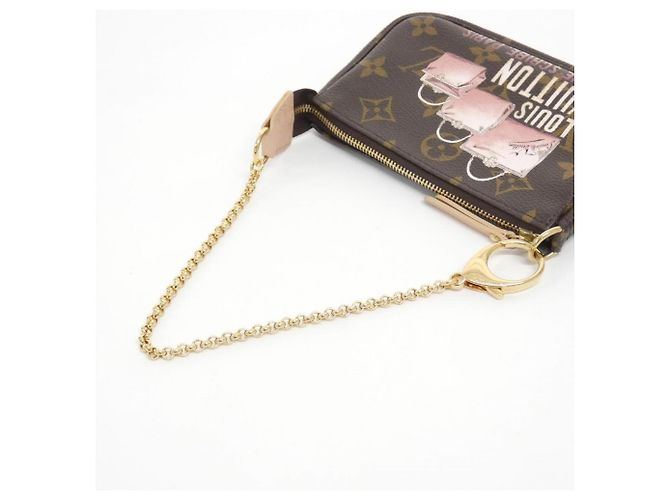 Louis Vuitton Monogram Mini Pochette Accessoires Marrone - vista 5
