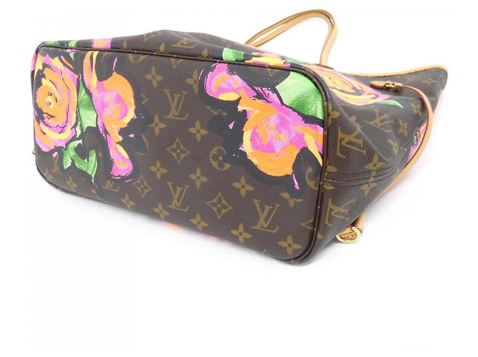 Borsa Louis Vuitton Monogram Rose Neverfull MM Marrone - vista 3