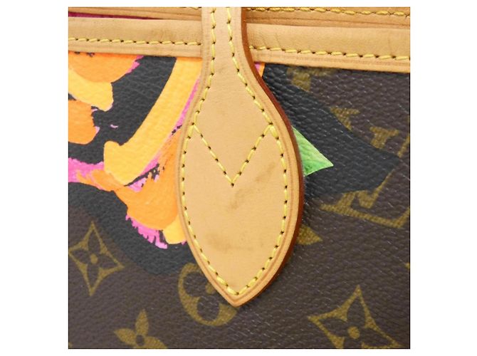 Borsa Louis Vuitton Monogram Rose Neverfull MM Marrone - vista 5