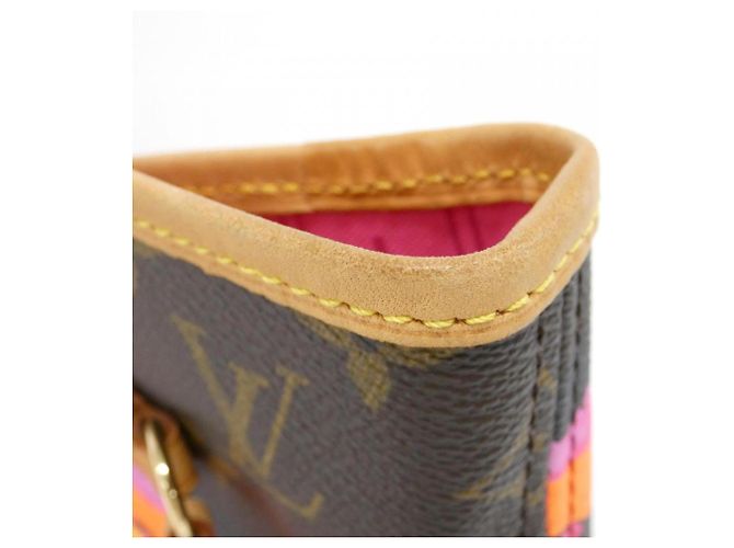 Borsa Louis Vuitton Monogram Rose Neverfull MM Marrone - vista 6