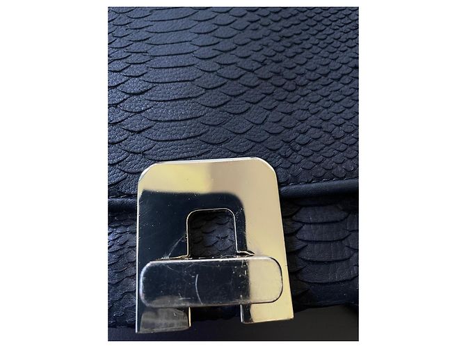 Reiss Borsa a tracolla in pelle nera goffrata - vista 13