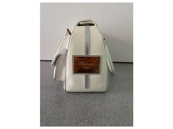 Chopard Leder Handtasche Silber und Weiß Silber Hardware - Ansicht 2