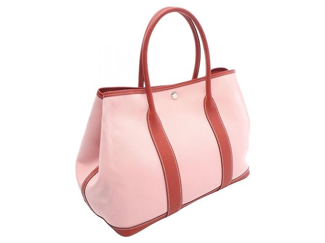 Hermès Borsa Tote Hermes Garden Party PM Rosa Rosso - vista 2