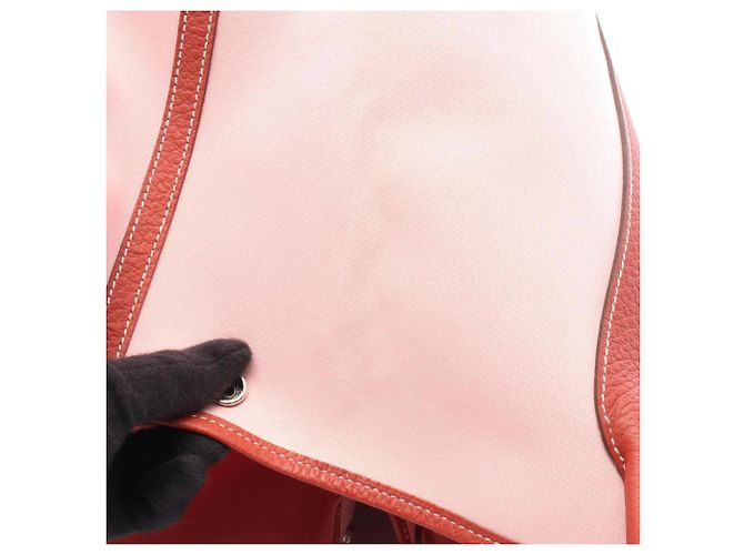 Hermès Borsa Tote Hermes Garden Party PM Rosa Rosso - vista 6