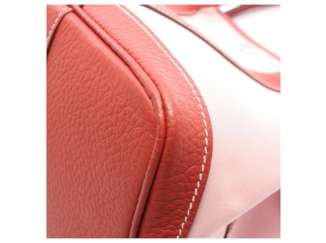 Hermès Borsa Tote Hermes Garden Party PM Rosa Rosso - vista 8