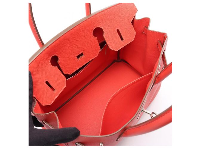 Hermès Bolso Hermes Birkin 30 en piel Epsom Rosa Roja - vista 3
