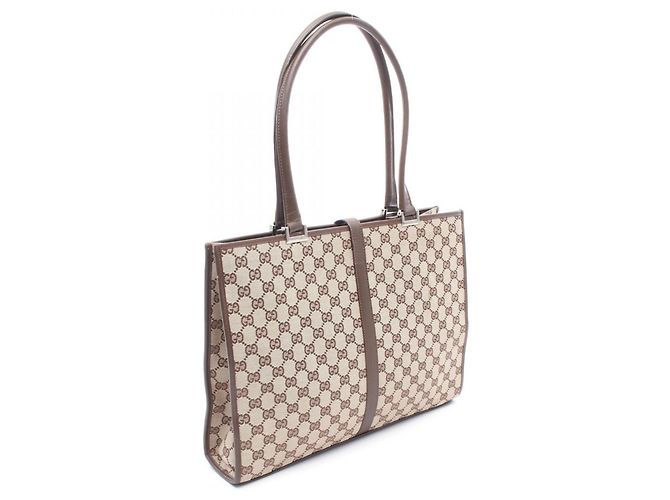 Borsa Tote Gucci GG Canvas Marrone Beige - vista 2