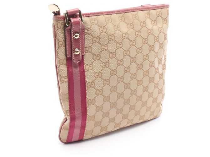 Borsa a Spalla Gucci GG Canvas Charm Rosa Beige - vista 2