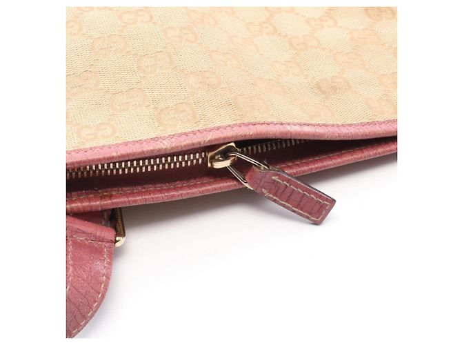 Borsa a Spalla Gucci GG Canvas Charm Rosa Beige - vista 6