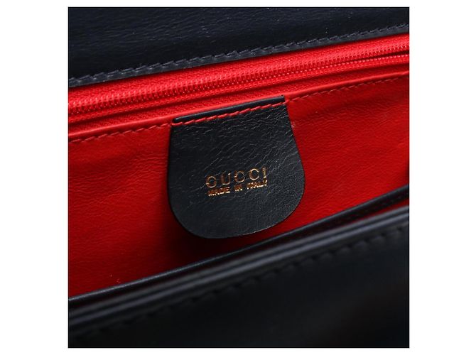Borsa Gucci Bamboo in pelle blu navy - vista 4