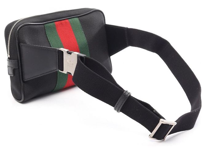 Marsupio Gucci Sherry Line Nero Rosso Verde - vista 2