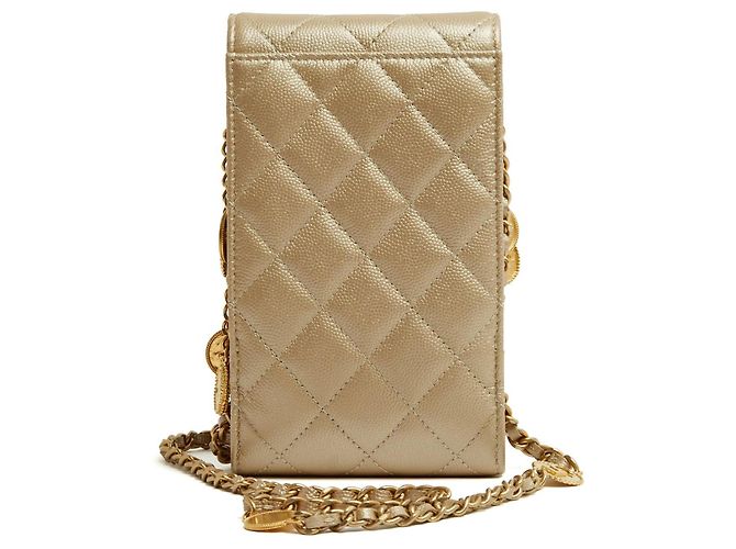 Timeless Chanel Métiers d'Art 2023 Dakar Bolsa de Ombro Couro Dourado - vista 4
