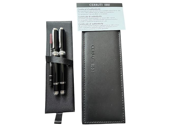 Cerruti 1881 Focus Ensemble Stylo à Bille et Stylo Plume Noir - vue 2