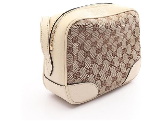 Borsa a Spalla Gucci Bree GG Canvas Beige Crudo - vista 2