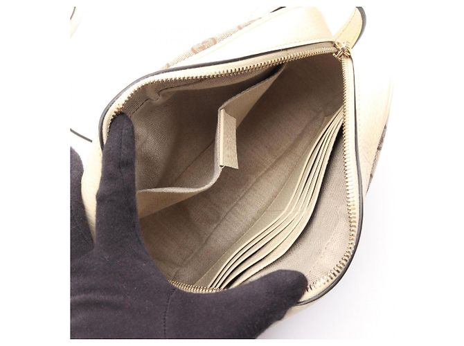 Borsa a Spalla Gucci Bree GG Canvas Beige Crudo - vista 3