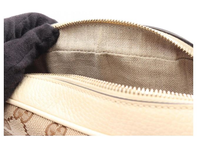 Borsa a Spalla Gucci Bree GG Canvas Beige Crudo - vista 5