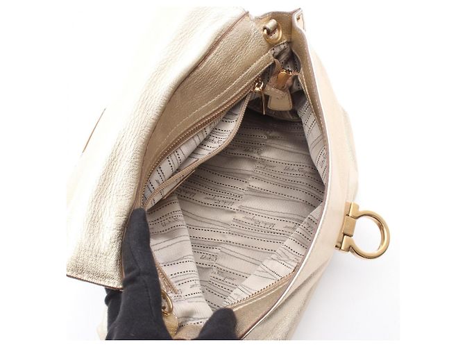 Borsa a mano 2-Way Gancini Salvatore Ferragamo D'oro - vista 3