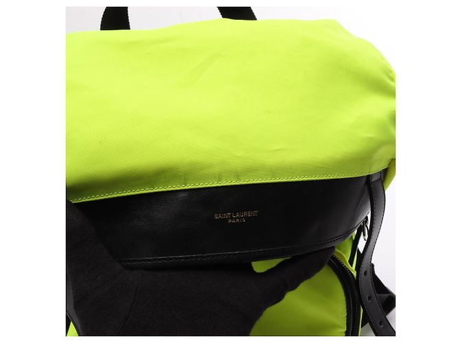 Zaino Borsa a Mano Yves Saint Laurent Hunting Rocksack Nero Verde - vista 17