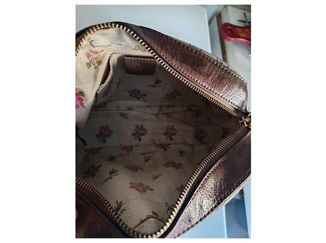 Gucci Borsa a Tracolla GG Supreme Tela e Pelle Marrone Beige - vista 11