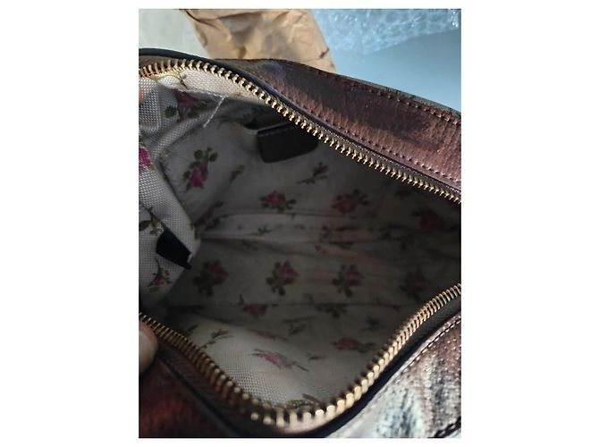 Gucci Borsa a Tracolla GG Supreme Tela e Pelle Marrone Beige - vista 7