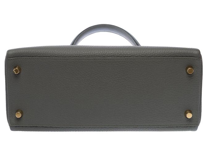 Hermès Borsa HERMES Kelly 28 in Pelle Grigia - 103696 Grigio - vista 11