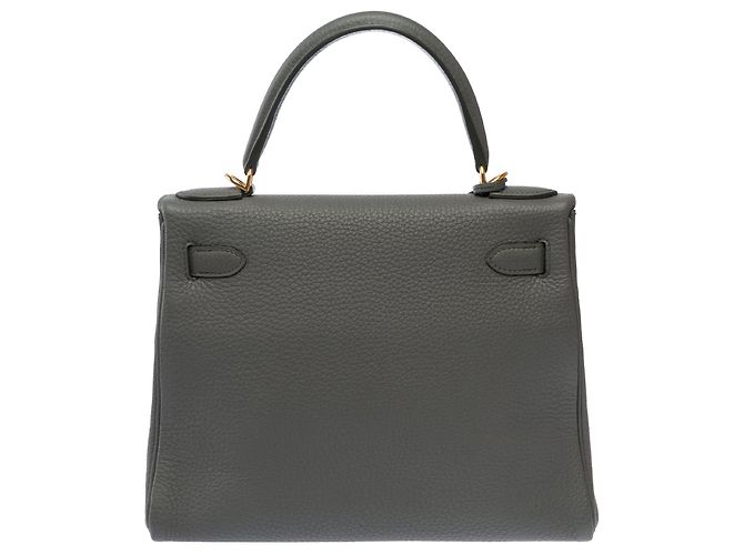 Hermès Borsa HERMES Kelly 28 in Pelle Grigia - 103696 Grigio - vista 4