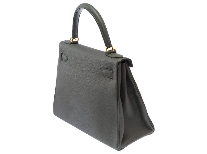 Hermès Borsa HERMES Kelly 28 in Pelle Grigia - 103696 Grigio - vista 6