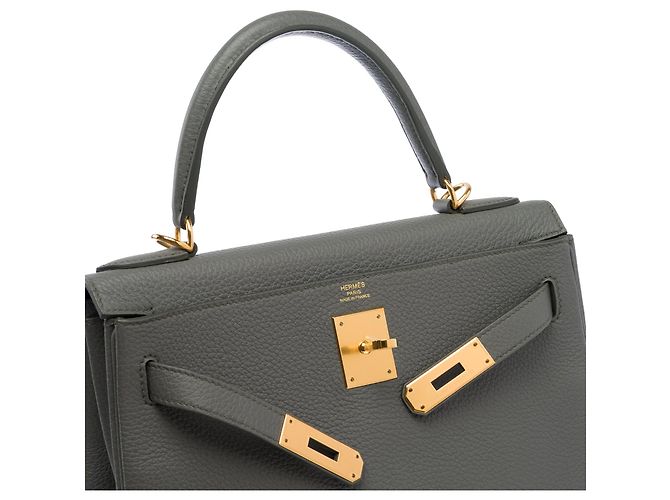 Hermès Borsa HERMES Kelly 28 in Pelle Grigia - 103696 Grigio - vista 7