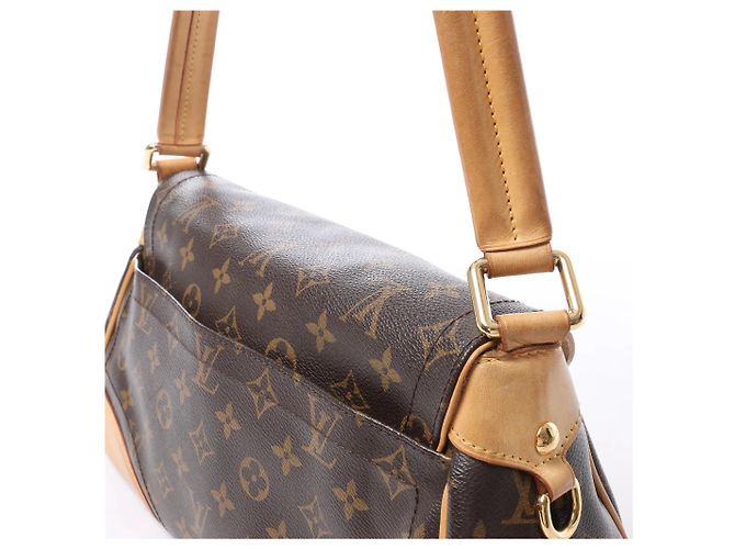 Borsa a tracolla Louis Vuitton Beverly MM in tela Monogram marrone M40121 Beige - vista 5