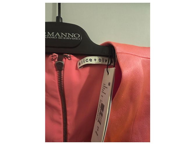 Alice + Olivia Langes Rosa Kleid mit Schlitz Pink - Ansicht 3