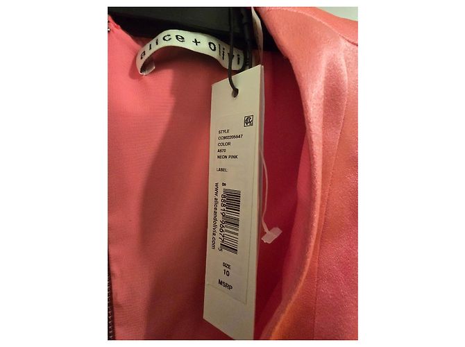 Alice + Olivia Langes Rosa Kleid mit Schlitz Pink - Ansicht 9