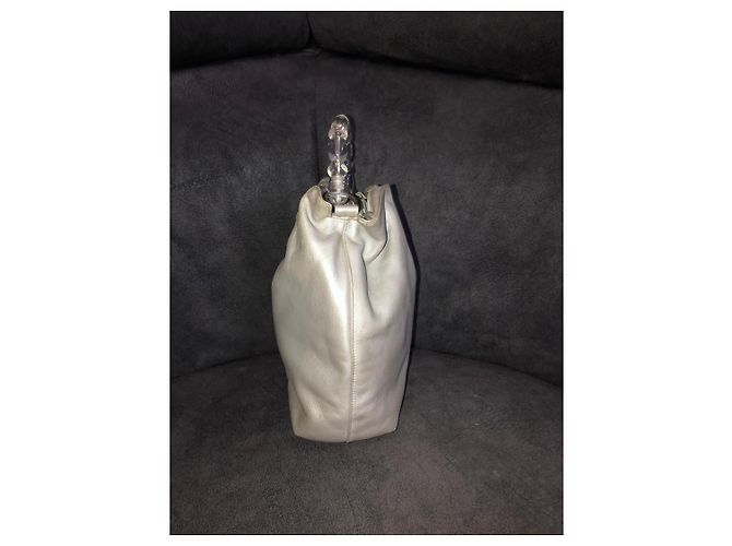 Christian Dior Borsa Hobo in pelle con manico perlato Beige - vista 5