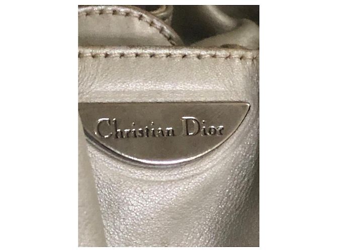 Christian Dior Borsa Hobo in pelle con manico perlato Beige - vista 6