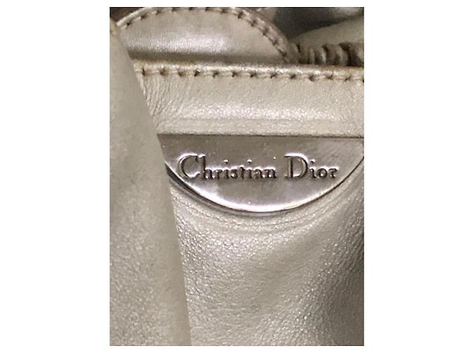 Christian Dior Borsa Hobo in pelle con manico perlato Beige - vista 7