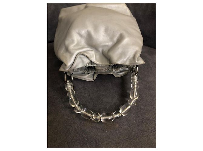Christian Dior Borsa Hobo in pelle con manico perlato Beige - vista 8