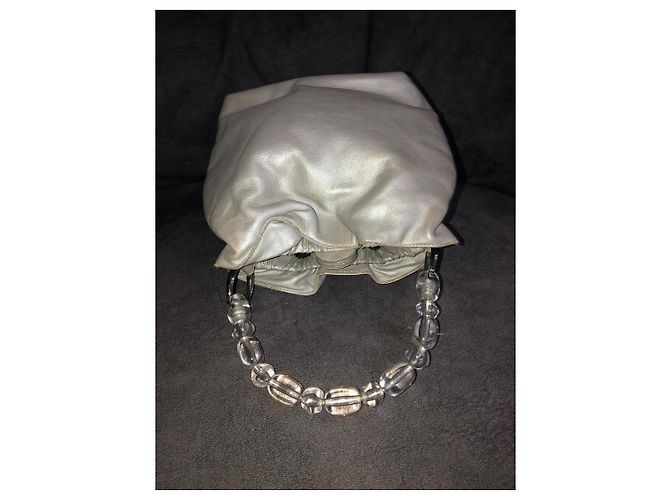 Christian Dior Borsa Hobo in pelle con manico perlato Beige - vista 9