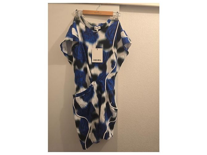 Abito Kenzo stampa floreale blu e bianco - vista 10