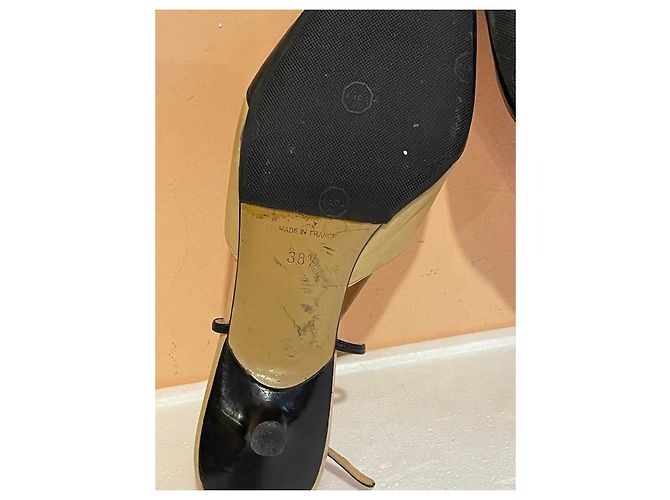 Décolleté slingback bicolore Chanel in pelle Nero Beige - vista 16