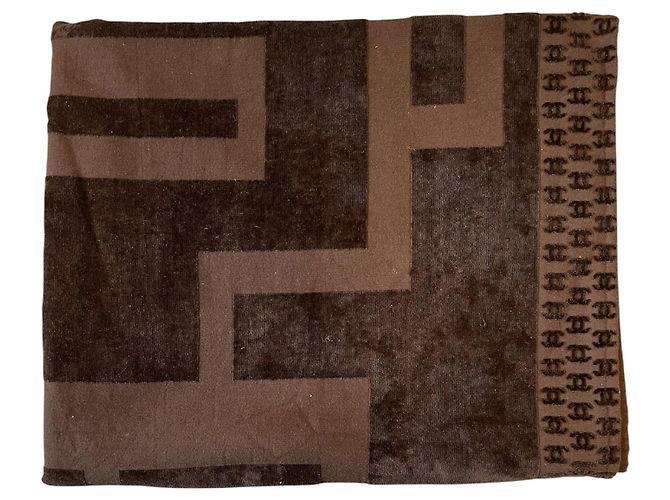 Serviette de plage en coton Chanel Noire - vue 2