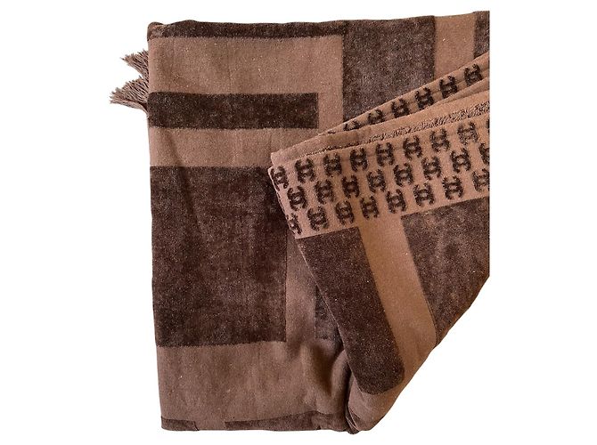 Serviette de plage en coton Chanel Noire - vue 3