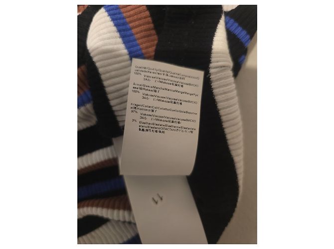 Hugo Boss BOSS Jersey de punto a rayas Castaño Negro Blanco Azul - vista 10