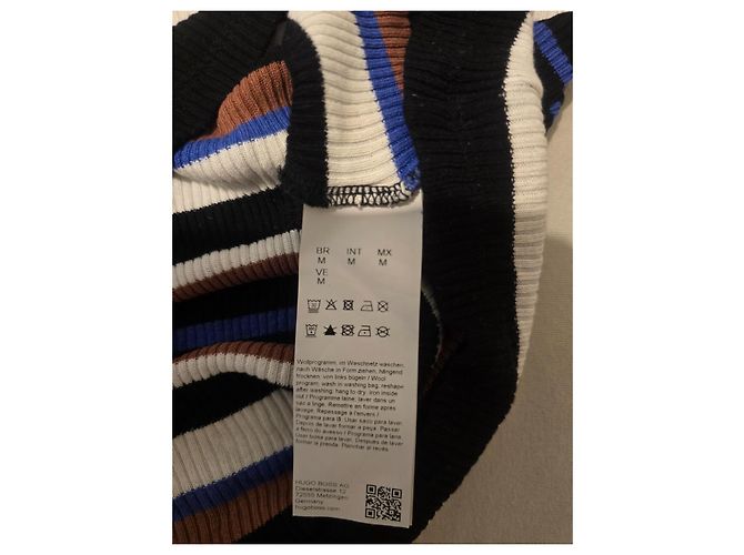 Hugo Boss BOSS Jersey de punto a rayas Castaño Negro Blanco Azul - vista 9