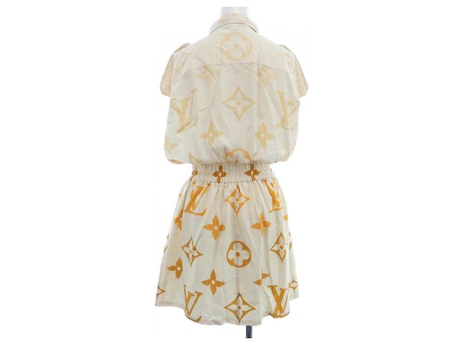 Vestido de seda Louis Vuitton Beige - vista 2